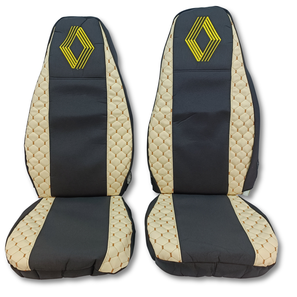 Чехол на сиденья Экокожа Renault Premium (2005-2013) (пилот) ST беж.