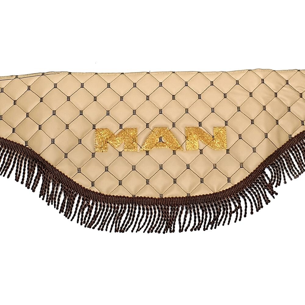 Шторка Екошкіра "Wave" MAN лоб+косинки+спальник бежева Шторка Екошкіра "Wave" MAN лоб+косинки+спальник бежева