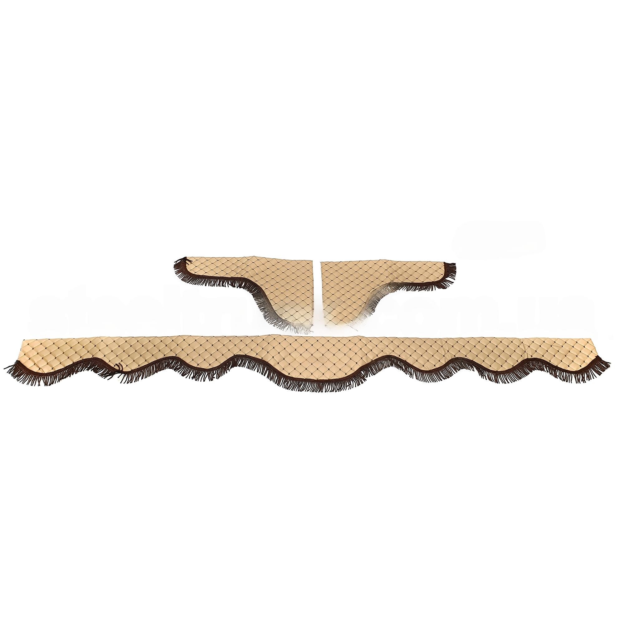 Шторка Екошкіра "Wave" MAN лоб+косинки+спальник бежева Шторка Екошкіра "Wave" MAN лоб+косинки+спальник бежева