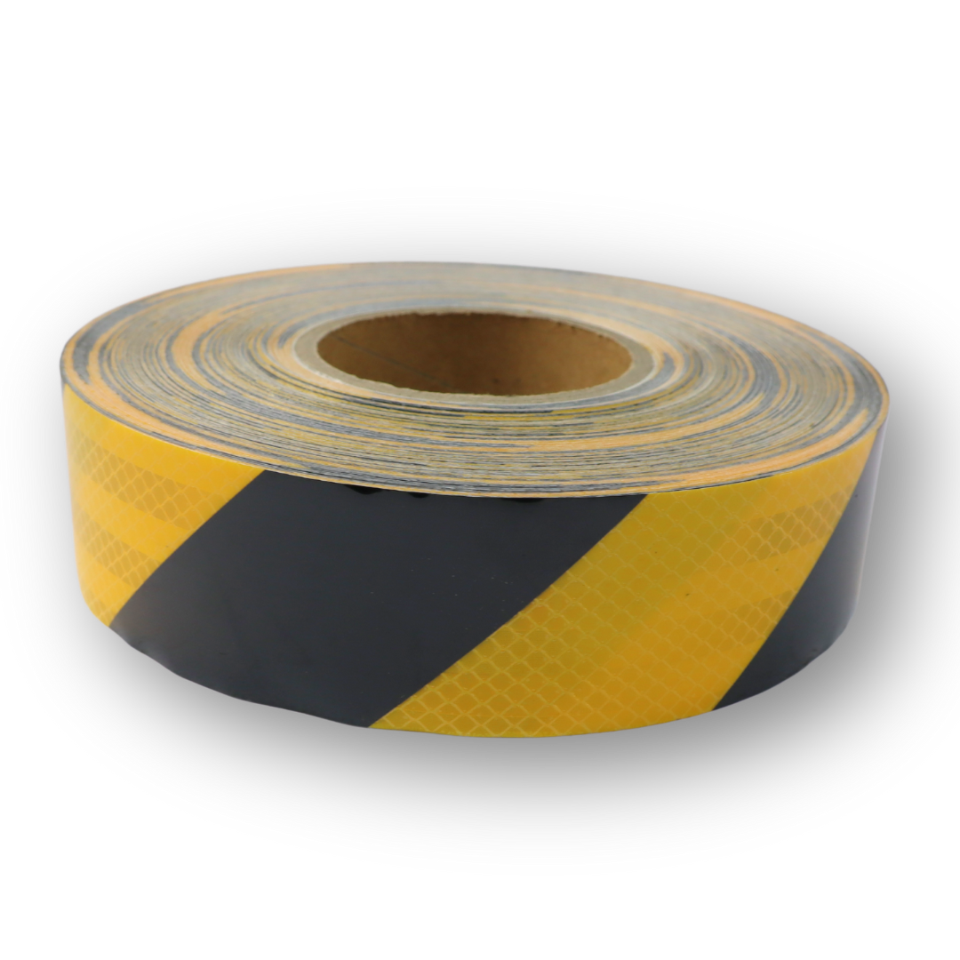 Стрічка світловідбивна, чорно-жовта Стрічка світловідбивна, чорно-жовта