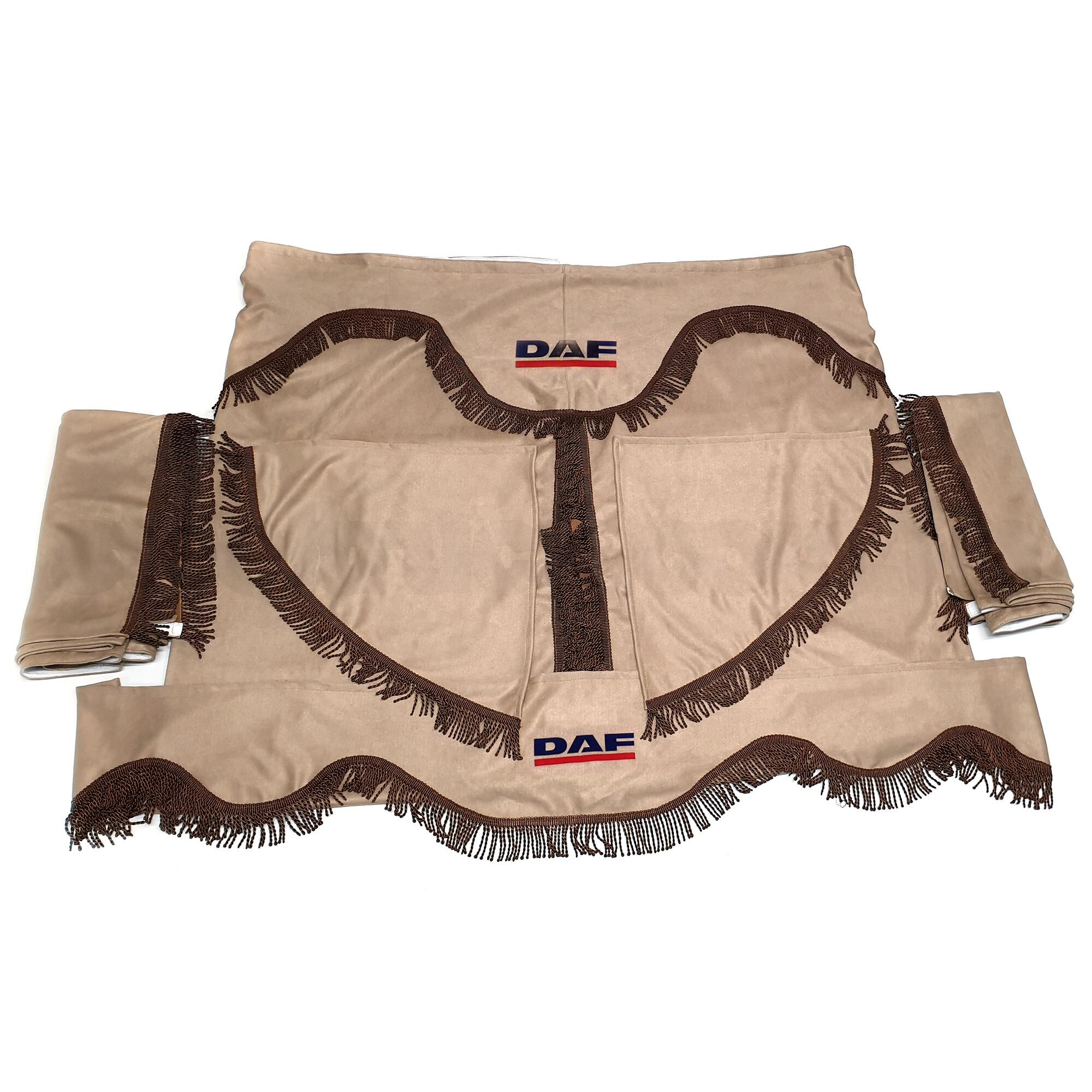 Шторка Велюр "Wave" DAF лоб+косинки+спальник+нічні бежева Шторка Велюр "Wave" DAF лоб+косинки+спальник+нічні бежева