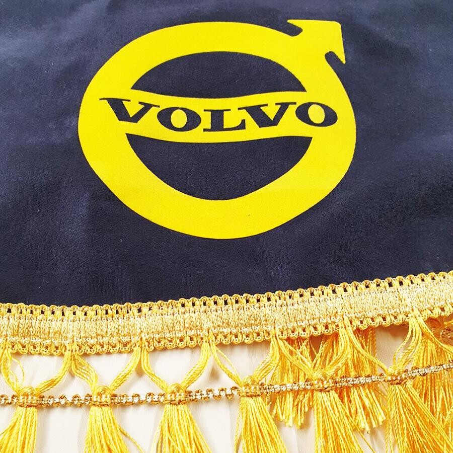 Шторка ВЕЛЮР "Wave" VOLVO лоб+косынки синяя