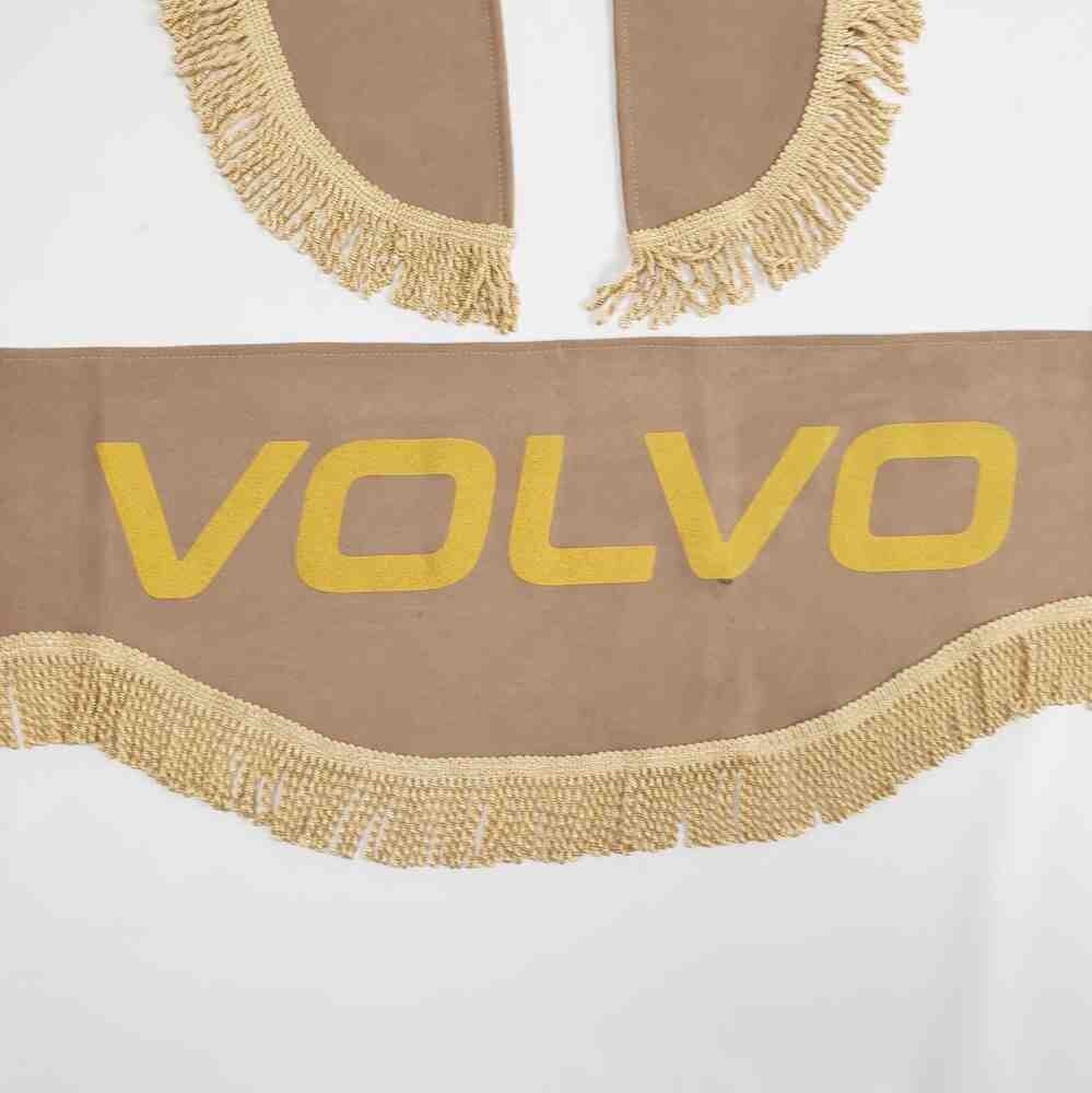 Шторка ВЕЛЮР "Wave" VOLVO лоб+косынки бежевая