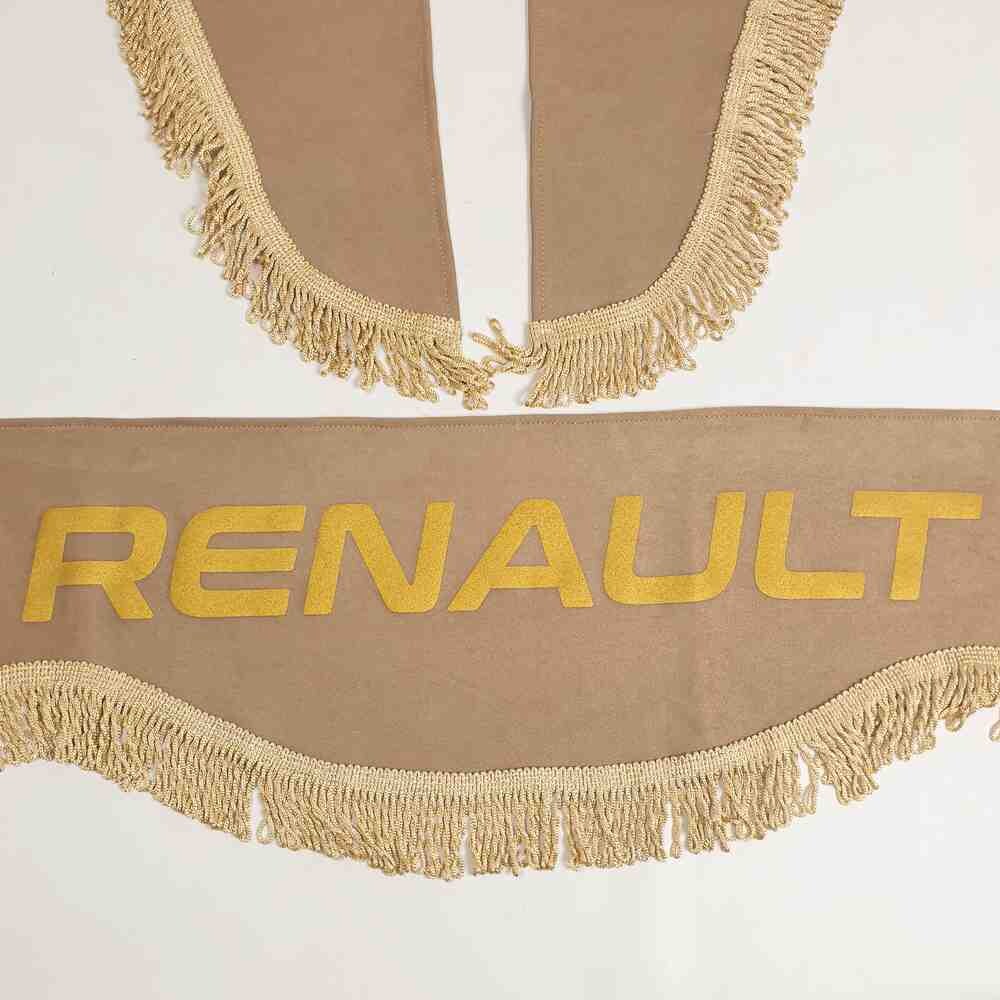 Шторка ВЕЛЮР "Wave" RENAULT лоб+косынки бежевая
