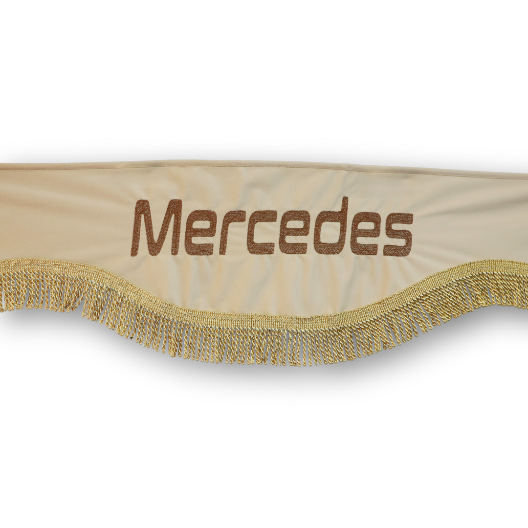 Шторка ВЕЛЮР "Wave" MERCEDES лоб+косынки бежевая