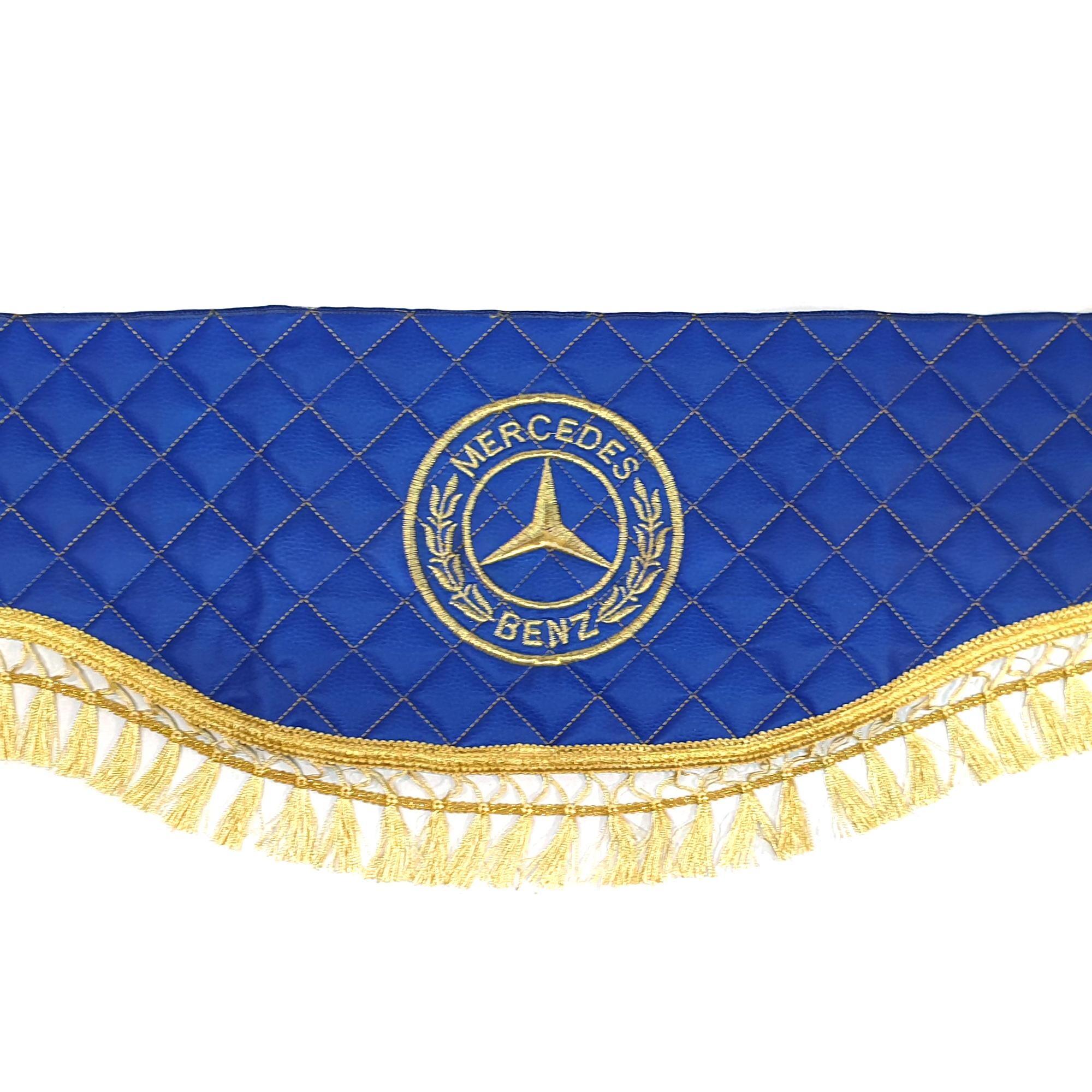 Шторка Экокожа "Wave" MERCEDES лоб синяя