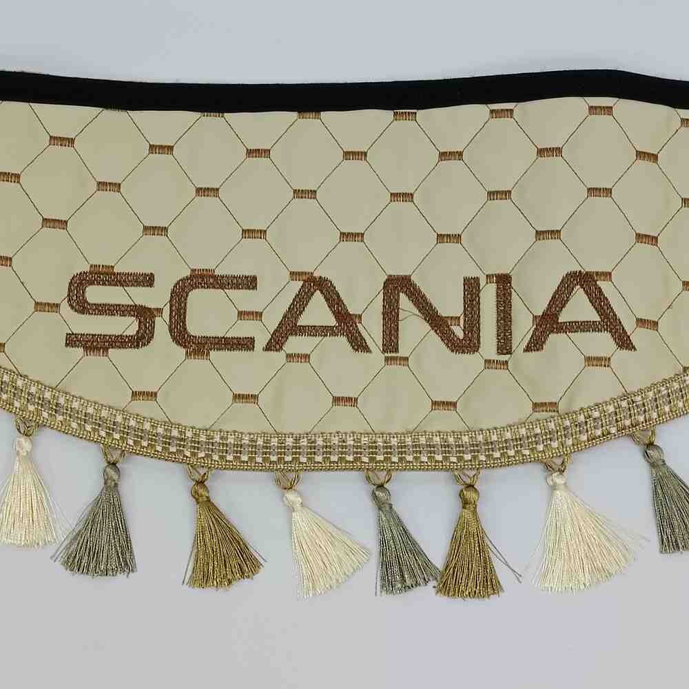 Шторка лоб+ косынки Экокожа SCANIA беж. (заказная)