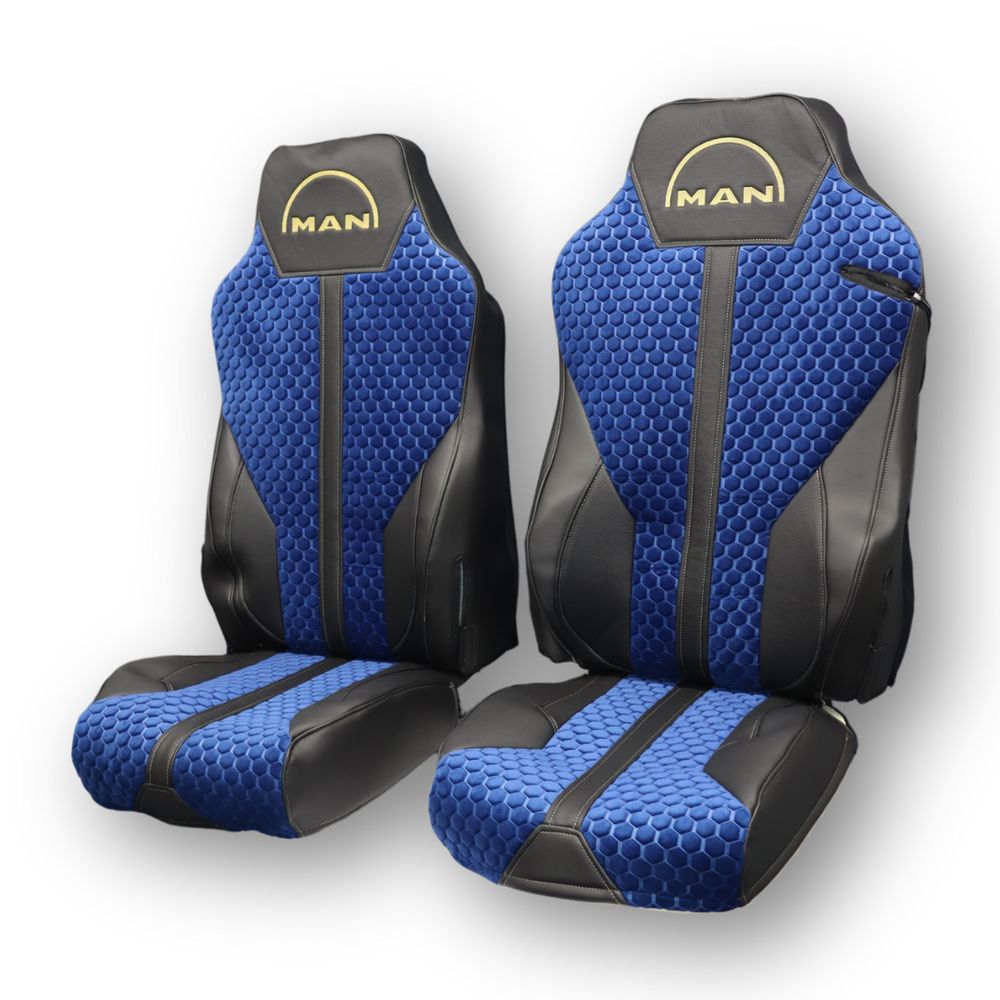 Чохол на сидіння Enterprise MAN TGX,TGA,TGL,TGM,TGS; (2007-2020) 1 ремінь, водій (Низький) пасажир (Високий) синій Чохол на сидіння Enterprise MAN TGX,TGA,TGL,TGM,TGS; (2007-2020) 1 ремінь, водій (Низький) пасажир (Високий) синій