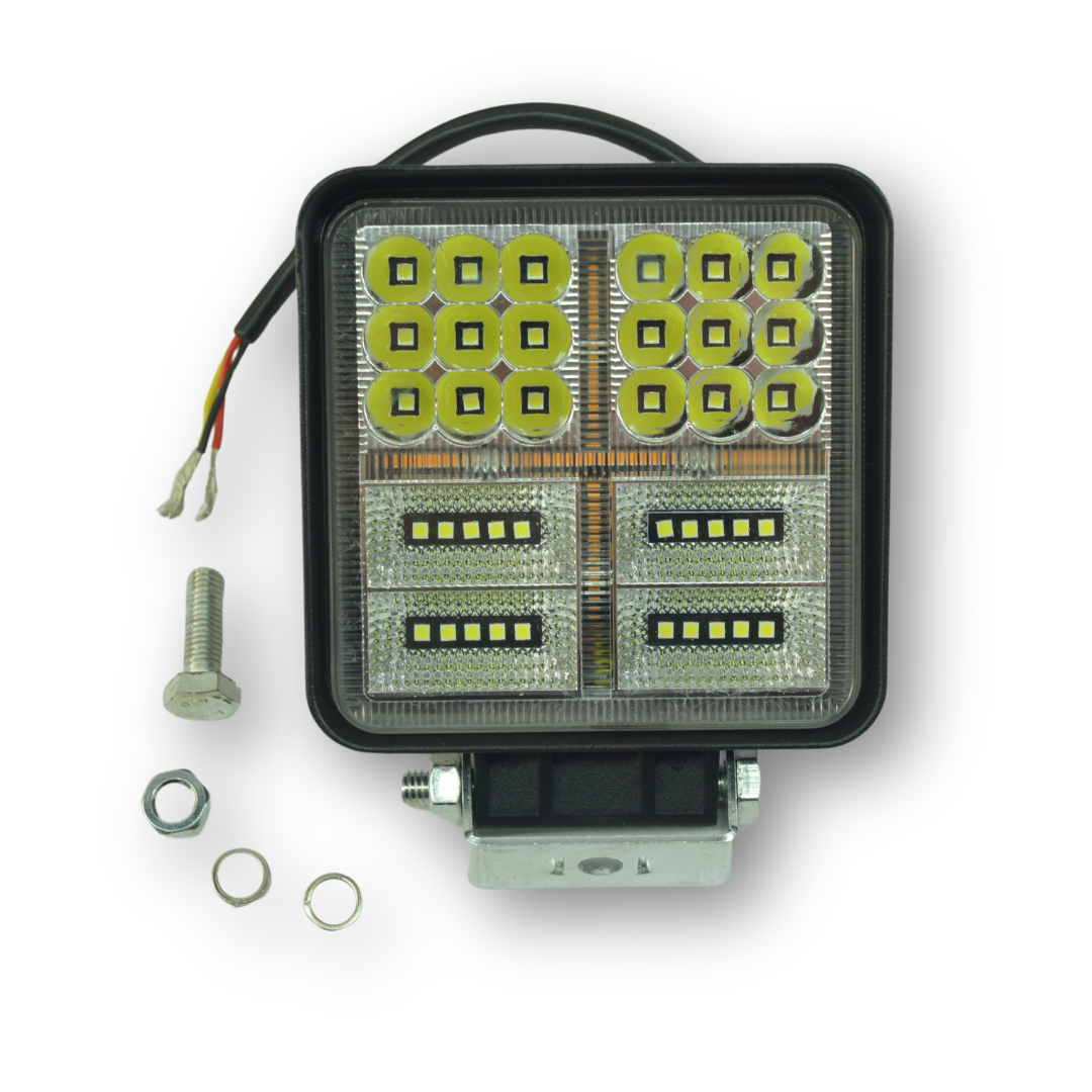 Фара универсальная диодная LED(38 диодов корпус квадрат,метал)