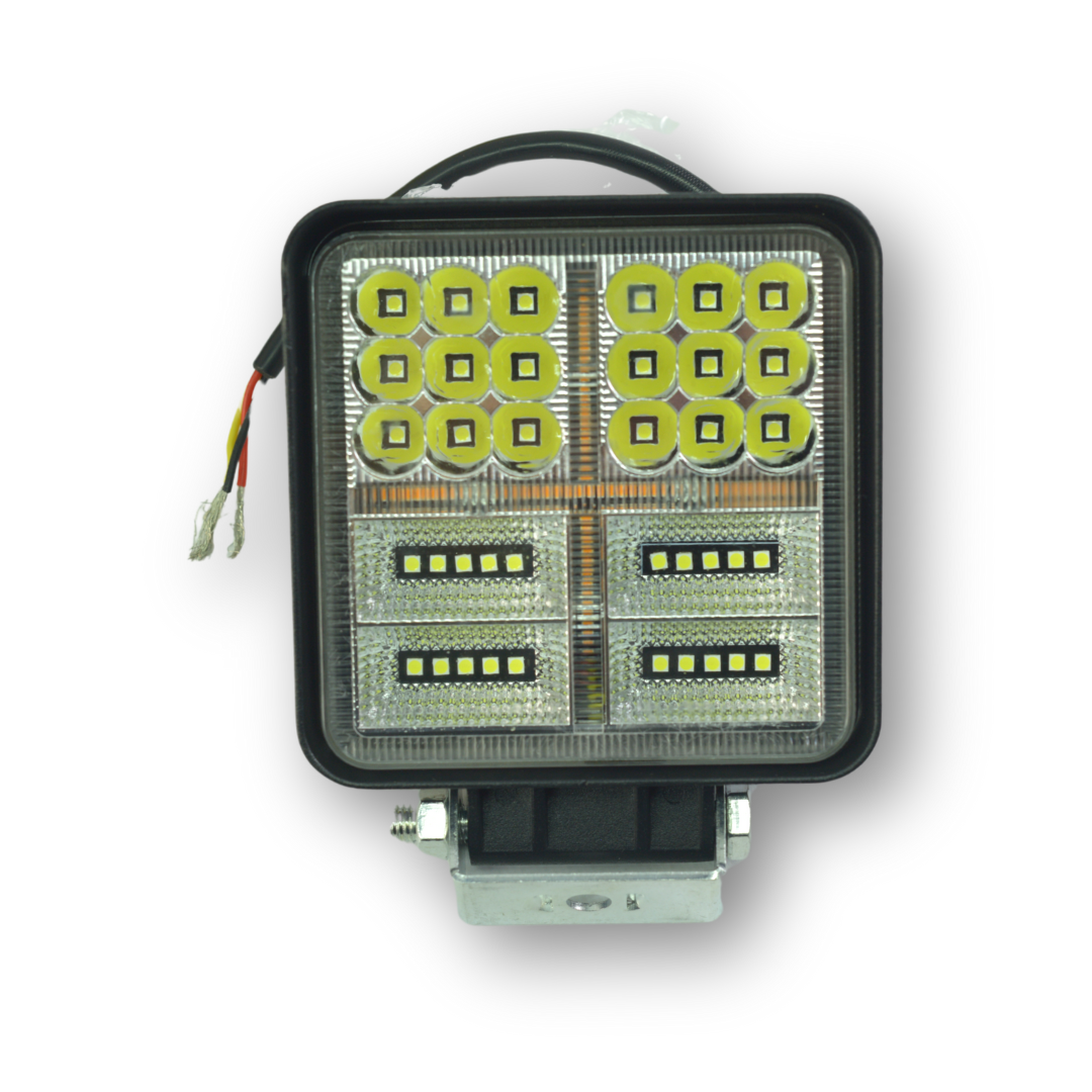 Фара универсальная диодная LED(38 диодов корпус квадрат,метал)