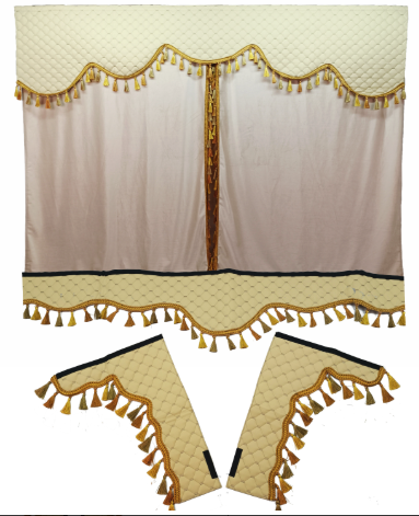 Шторка Екошкіра "Maracand" лоб+косинки+спальник бежевий Шторка Екошкіра "Maracand" лоб+косинки+спальник бежевий