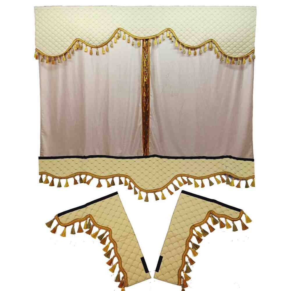 Шторка Екошкіра "Maracand" лоб+косинки+спальник бежевий Шторка Екошкіра "Maracand" лоб+косинки+спальник бежевий