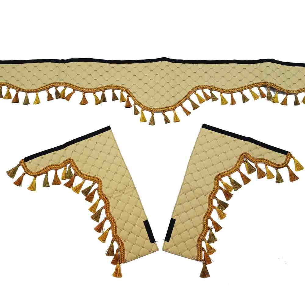 Шторка Екошкіра "Maracand" лоб+косинки+спальник бежевий Шторка Екошкіра "Maracand" лоб+косинки+спальник бежевий