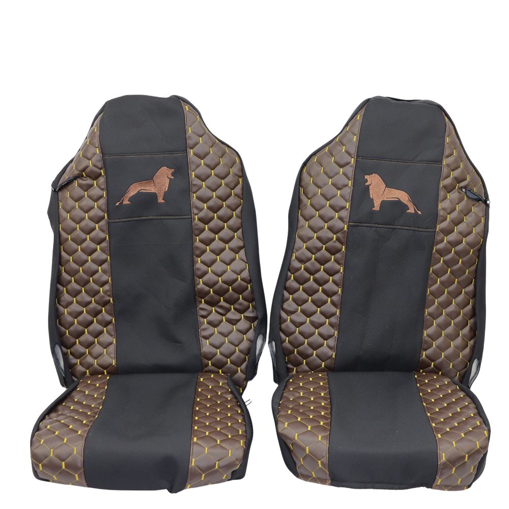 Чохол на сидіння Екошкіра MAN TGX,TGA,TGL,TGM,TGS; (2007-2020) 2 ременя, водій та пасажир (Низький) коричневий Чохол на сидіння Екошкіра MAN TGX,TGA,TGL,TGM,TGS; (2007-2020) 2 ременя, водій та пасажир (Низький) коричневий