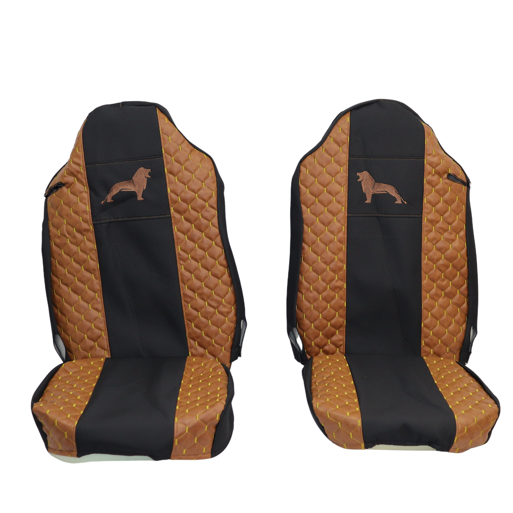 Чохол на сидіння Екошкіра MAN TGX,TGA,TGL,TGM,TGS; (2007-2020) 2 ременя, водій та пасажир (Низький) коричневий Чохол на сидіння Екошкіра MAN TGX,TGA,TGL,TGM,TGS; (2007-2020) 2 ременя, водій та пасажир (Низький) коричневий