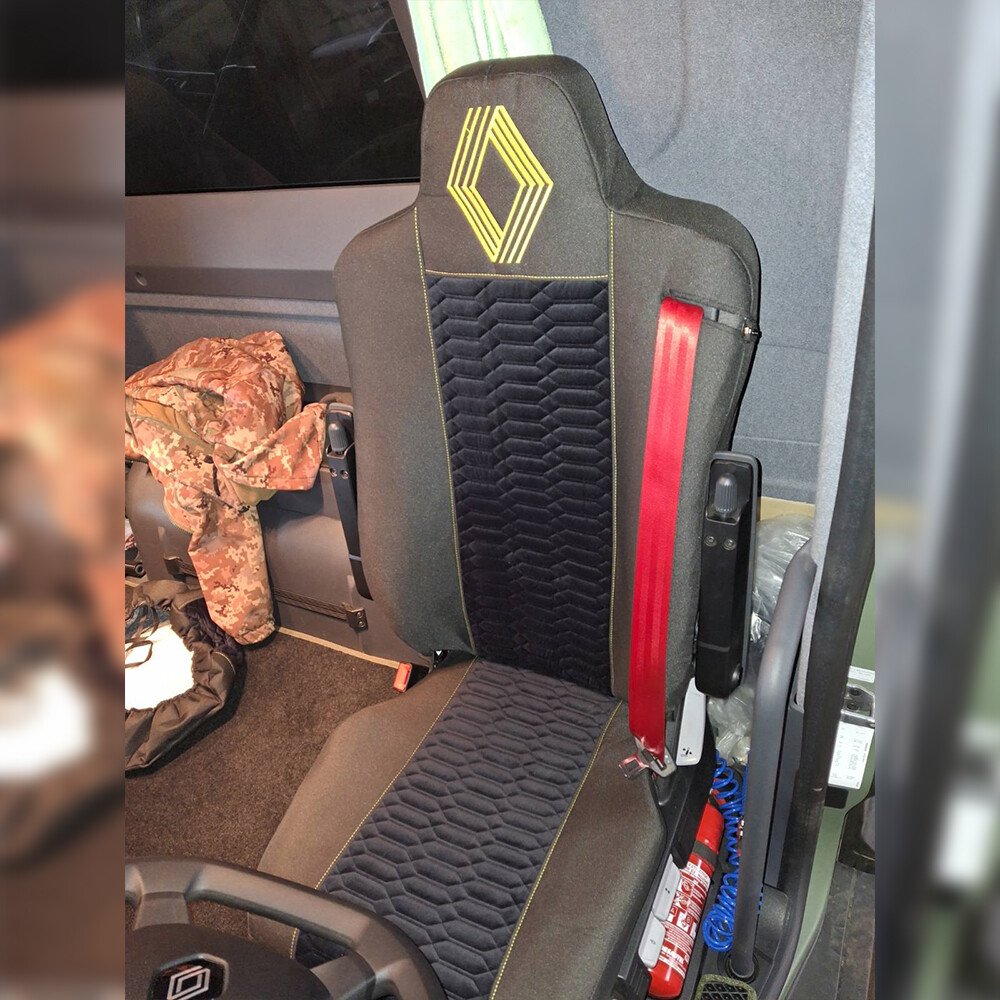 Чохол на сидіння KADIFE Велюр+Ткань Renault Range T/T-Series (2014-...) чорно-сірий Чохол на сидіння KADIFE Велюр+Ткань Renault Range T/T-Series (2014-...) чорно-сірий