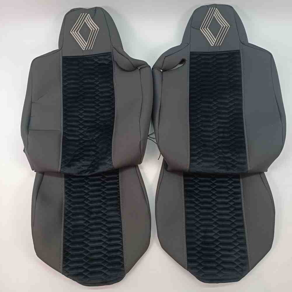 Чохол на сидіння KADIFE Велюр+Ткань Renault Range T/T-Series (2014-...) чорно-сірий Чохол на сидіння KADIFE Велюр+Ткань Renault Range T/T-Series (2014-...) чорно-сірий