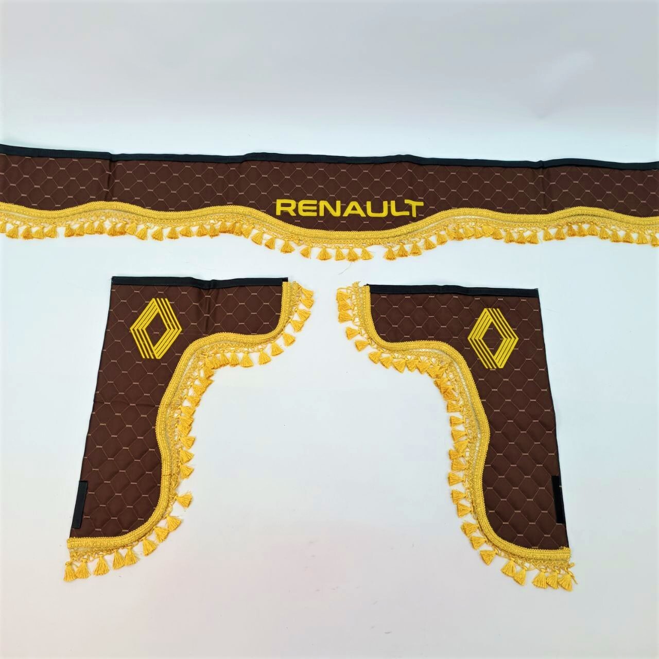 Шторка лоб+ косынки Экокожа RENAULT коричневая (заказная)