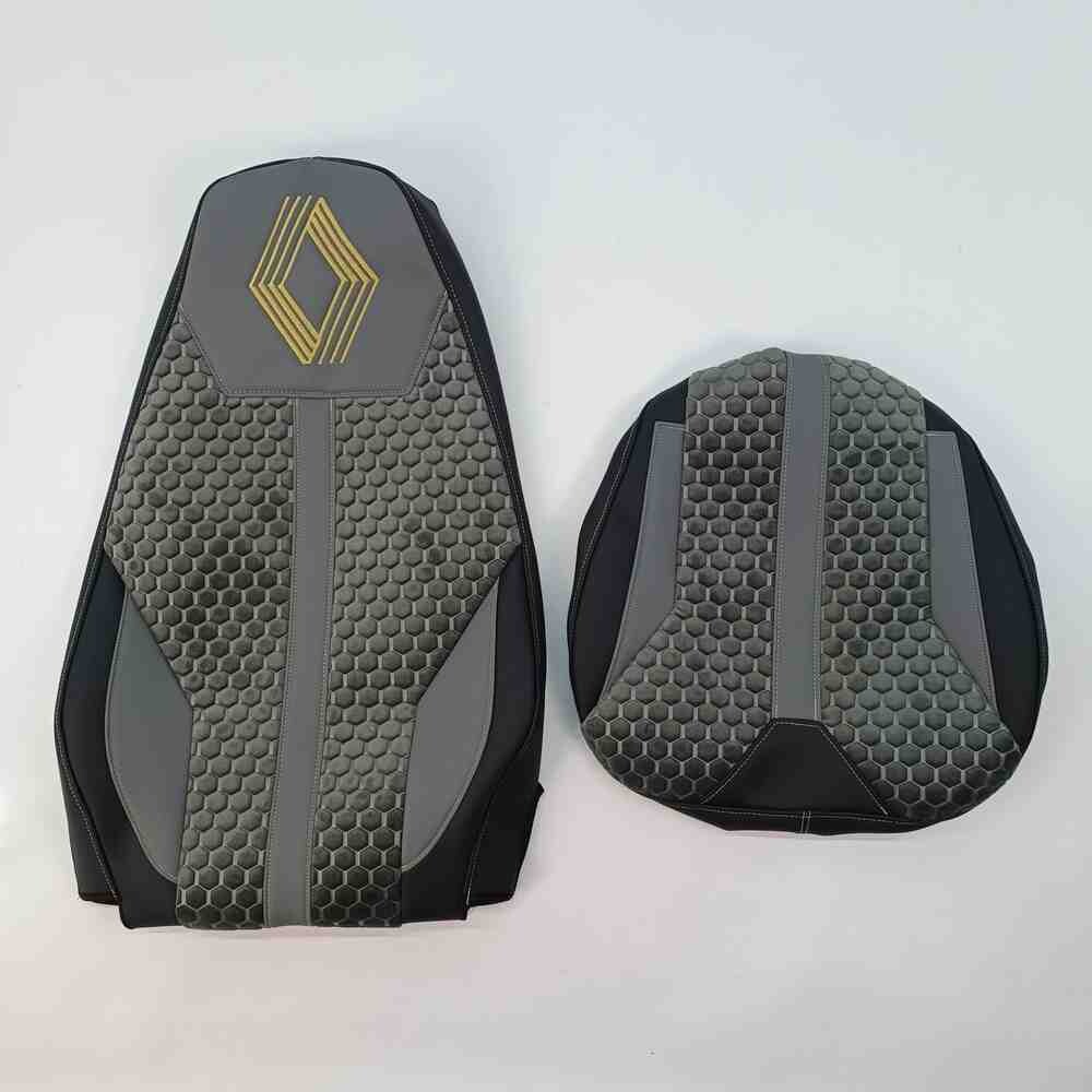 Чохол на сидіння Enterprise Renault Magnum (2001-2013) водій, пасажир поворотне сидіння, сірий Чохол на сидіння Enterprise Renault Magnum (2001-2013) водій, пасажир поворотне сидіння, сірий