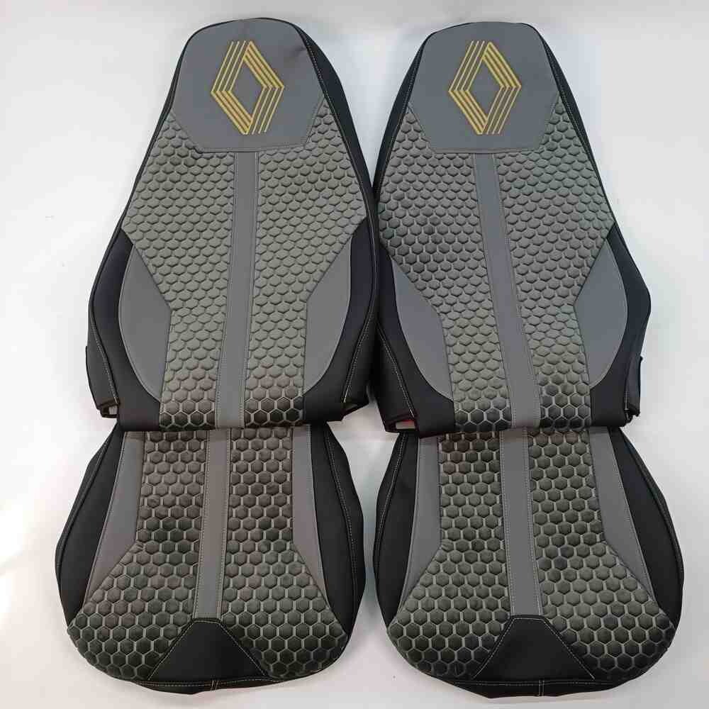 Чохол на сидіння Enterprise Renault Magnum (2001-2013) водій, пасажир поворотне сидіння, сірий Чохол на сидіння Enterprise Renault Magnum (2001-2013) водій, пасажир поворотне сидіння, сірий