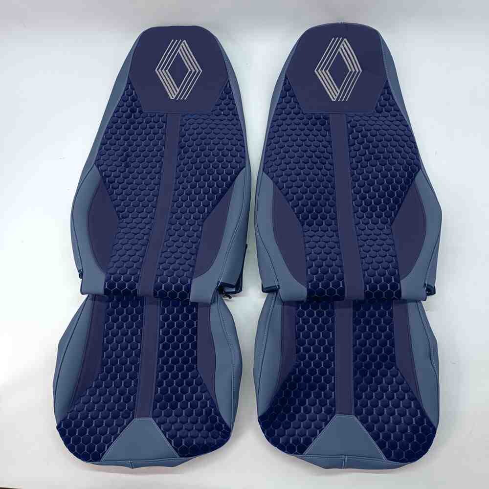 Чохол на сидіння Enterprise Renault Magnum (2001-2013) водій, пасажир поворотне сидіння, синій Чохол на сидіння Enterprise Renault Magnum (2001-2013) водій, пасажир поворотне сидіння, синій