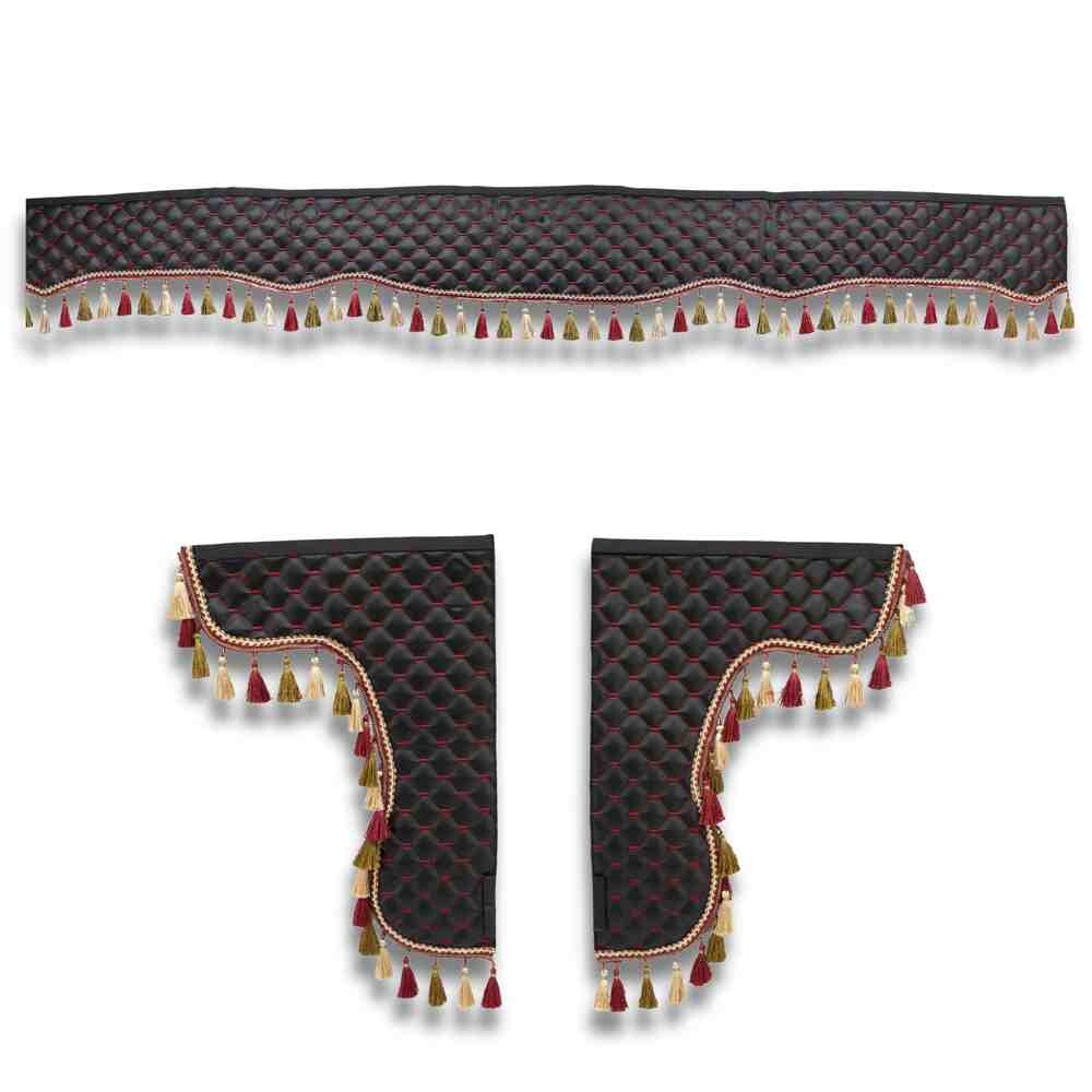 Шторка Экокожа "Pergam" лоб+ косынки черная