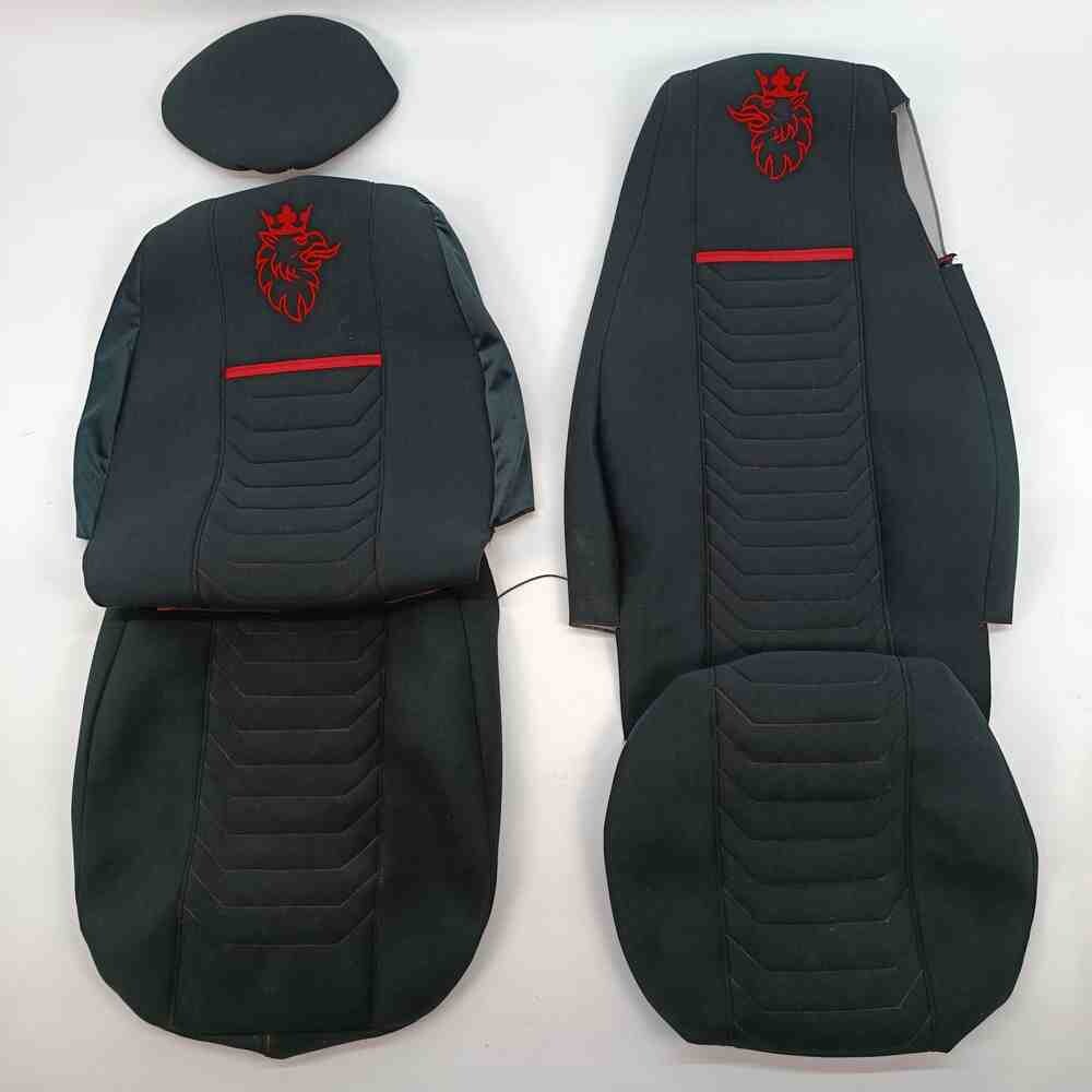 Чохол на сидіння SCANIA R,G,P (2004-2017) водій пілот - пас. складне, чорний