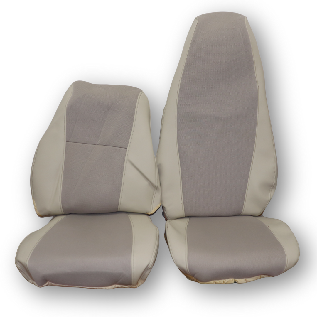 Чохол на сидіння SCANIA R,G,P (2004-2017) водить. пілот - пас. складне, беж. сітка - беж. шкіра Чохол на сидіння SCANIA R,G,P (2004-2017) водить. пілот - пас. складне, беж. сітка - беж. шкіра