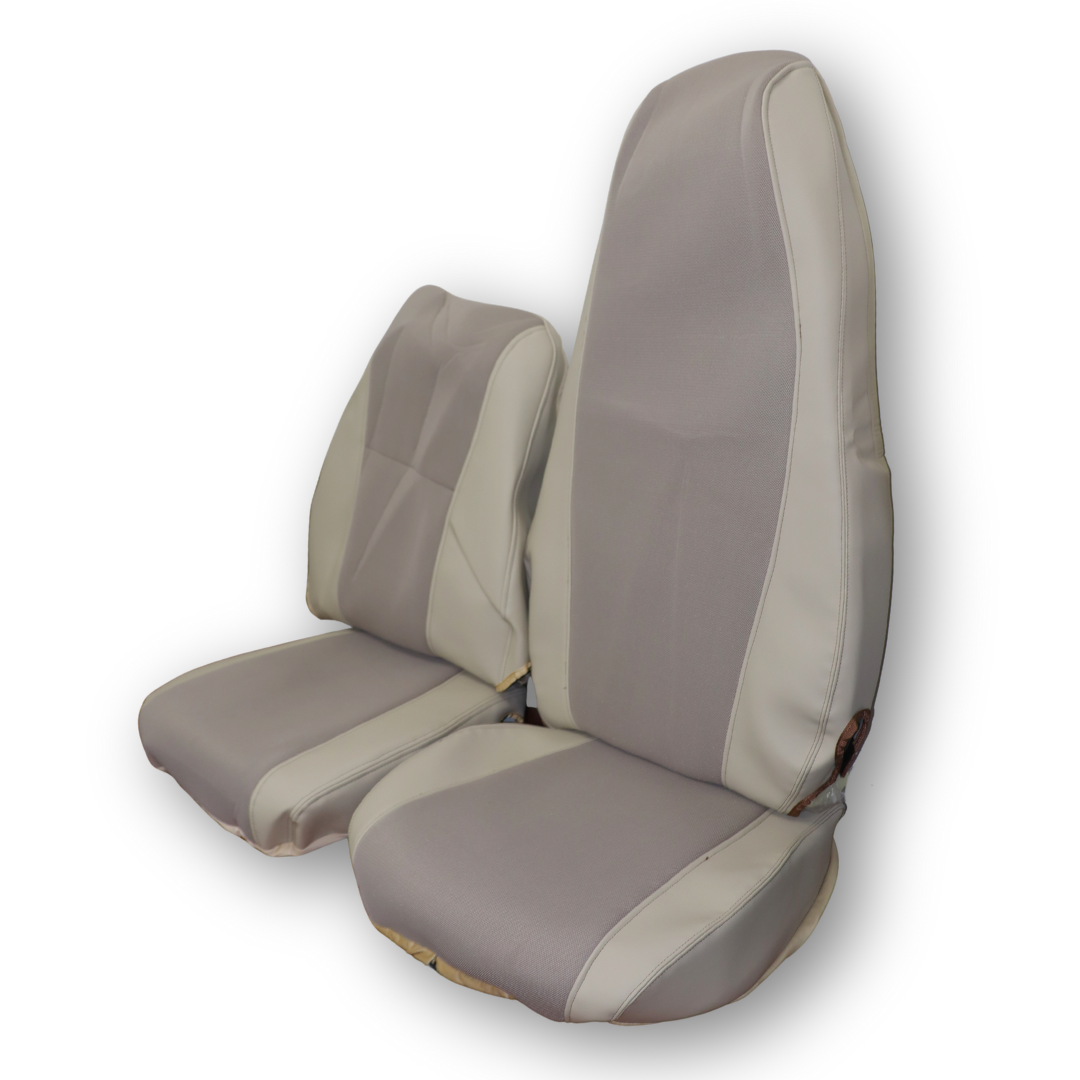 Чохол на сидіння SCANIA R,G,P (2004-2017) водить. пілот - пас. складне, беж. сітка - беж. шкіра Чохол на сидіння SCANIA R,G,P (2004-2017) водить. пілот - пас. складне, беж. сітка - беж. шкіра