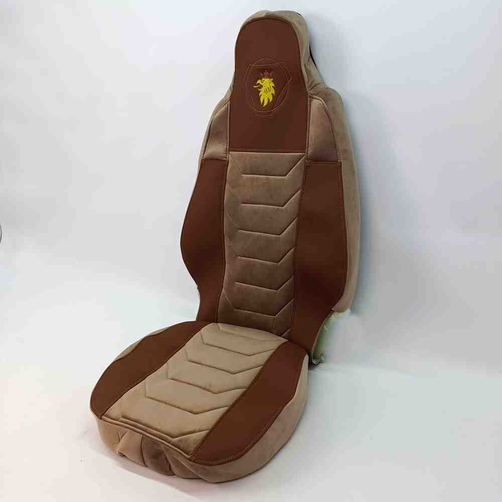 Чохол на сидіння Chess SCANIA R,G,P,S (2014-...) водій моноліт - пас. складне, коричневий. Чохол на сидіння Chess SCANIA R,G,P,S (2014-...) водій моноліт - пас. складне, коричневий.