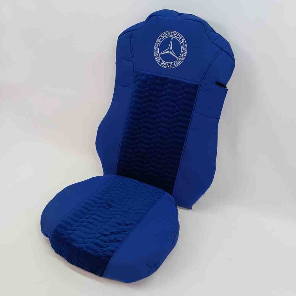 Чехол на сиденья KADIFE Велюр+Ткань Mercedes Actros 1842 /1845 EURO 6 синий Чехол на сиденья KADIFE Велюр+Ткань Mercedes Actros 1842 /1845 EURO 6 синий