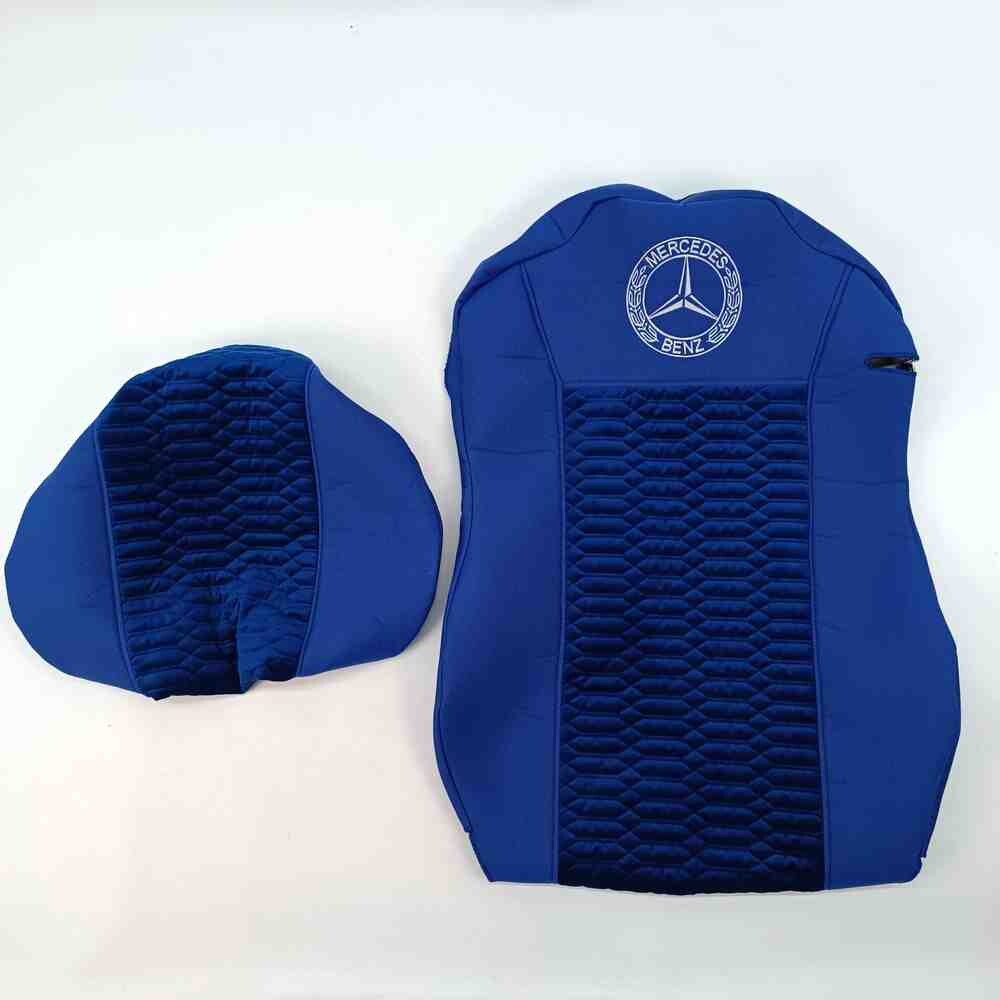 Чехол на сиденья KADIFE Велюр+Ткань Mercedes Actros 1842 /1845 EURO 6 синий Чехол на сиденья KADIFE Велюр+Ткань Mercedes Actros 1842 /1845 EURO 6 синий