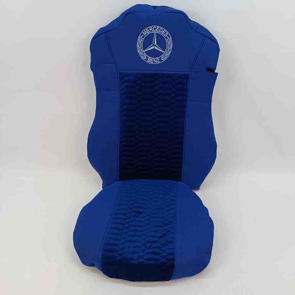Чехол на сиденья KADIFE Велюр+Ткань Mercedes Actros 1842 /1845 EURO 6 синий Чехол на сиденья KADIFE Велюр+Ткань Mercedes Actros 1842 /1845 EURO 6 синий