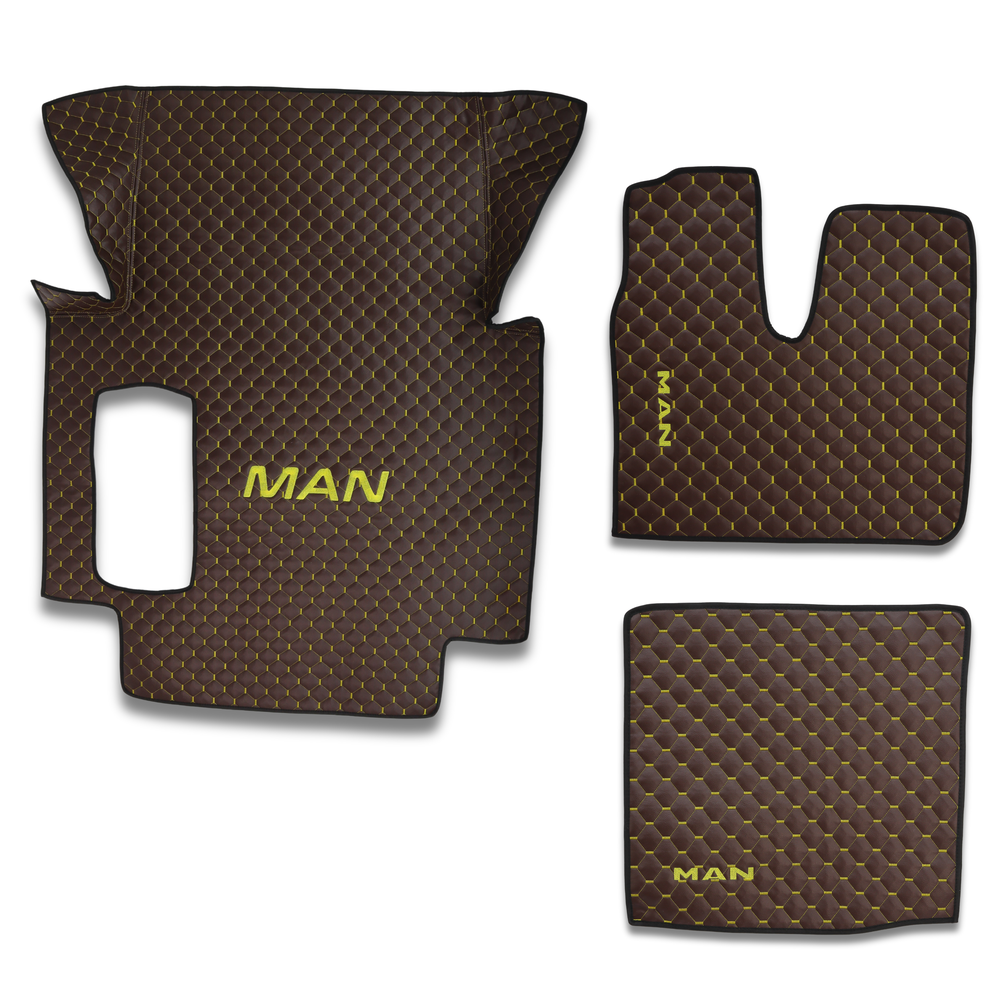 Коврик Экокожа MAN TGX 2008-2017; 1ящ., АКПП,МКПП.коричневый