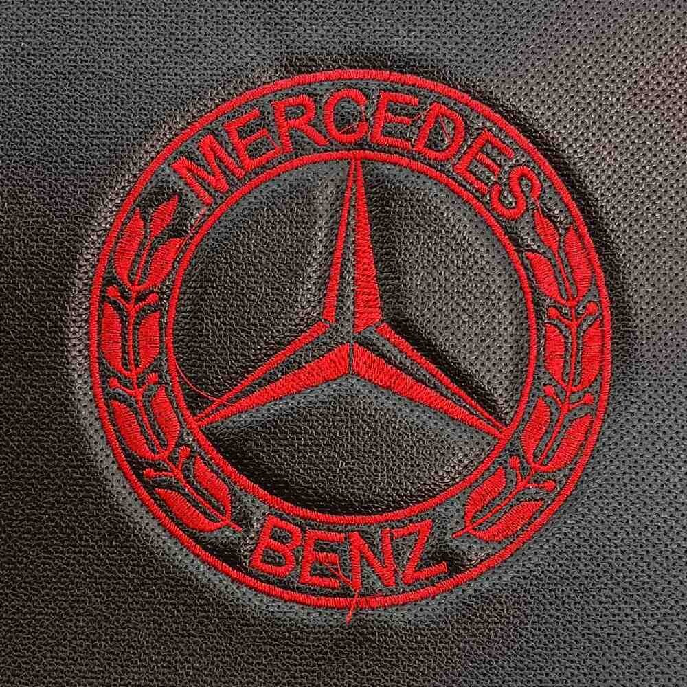 Чехол на сиденья Enterprise Mercedes Axor Space /Actros 1844   кожа черн- велюр сота красн.