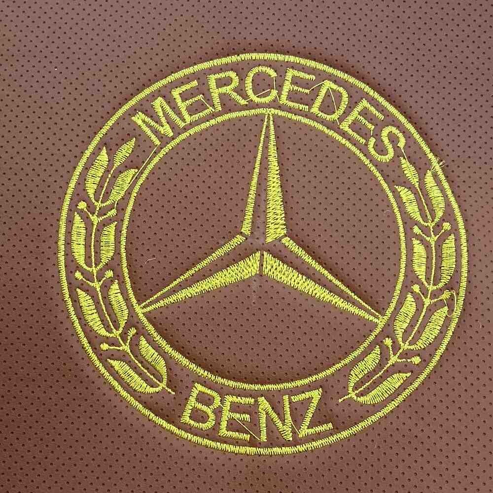 Чехол на сиденья Enterprise Mercedes Axor Space /Actros 1844   кожа коричн.- велюр сота беж.
