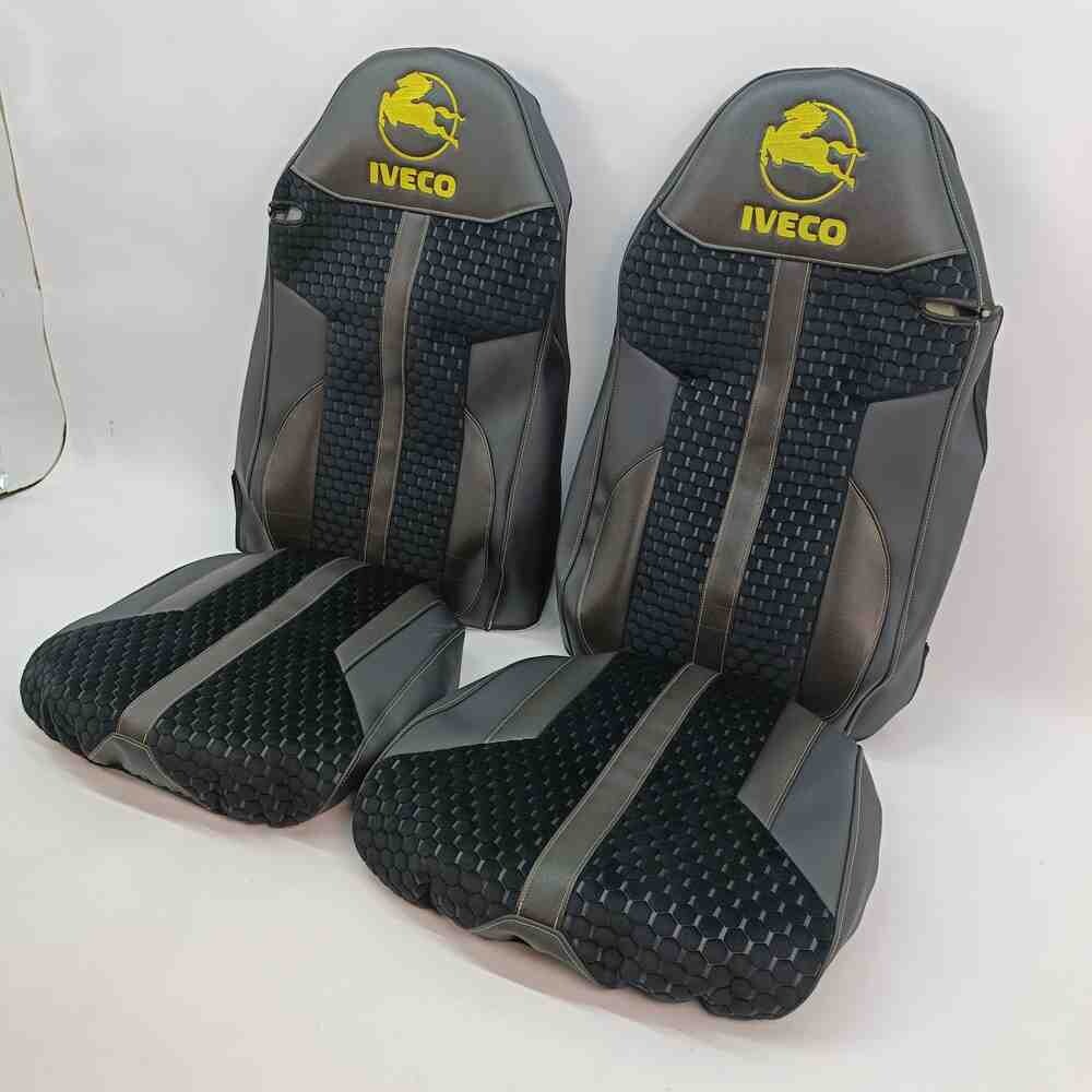 Чохол на сидіння Enterprise Iveco SТ430/460NC/460WC/480   шкіра черн..- велюр сота черн.