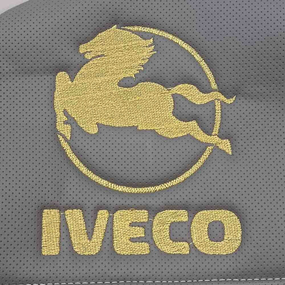 Чехол на сиденья Enterprise Iveco SТ430/460NC/460WC/480кожа черн..- велюр сота серая.