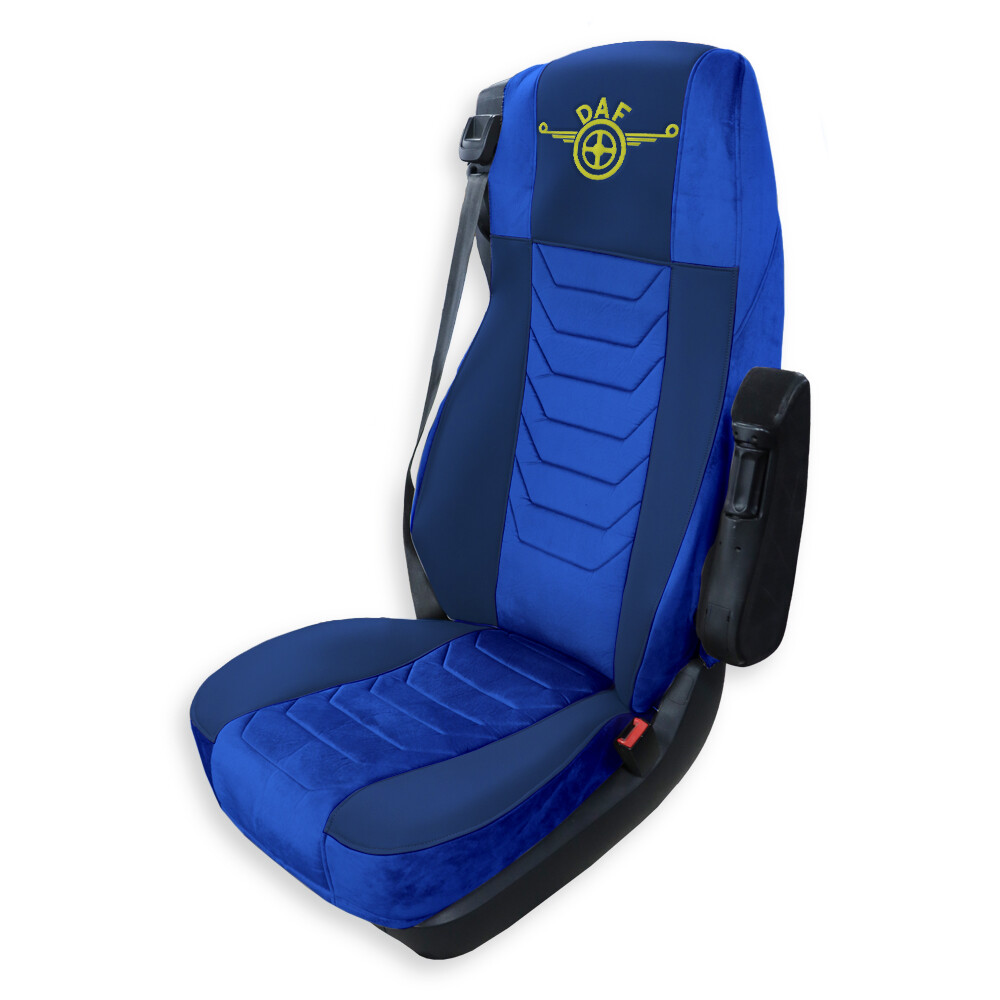 Чохол на сидіння Chess DAF XF105 106 XG CF85 LF (2013-2024) синя шкіра-синій велюр