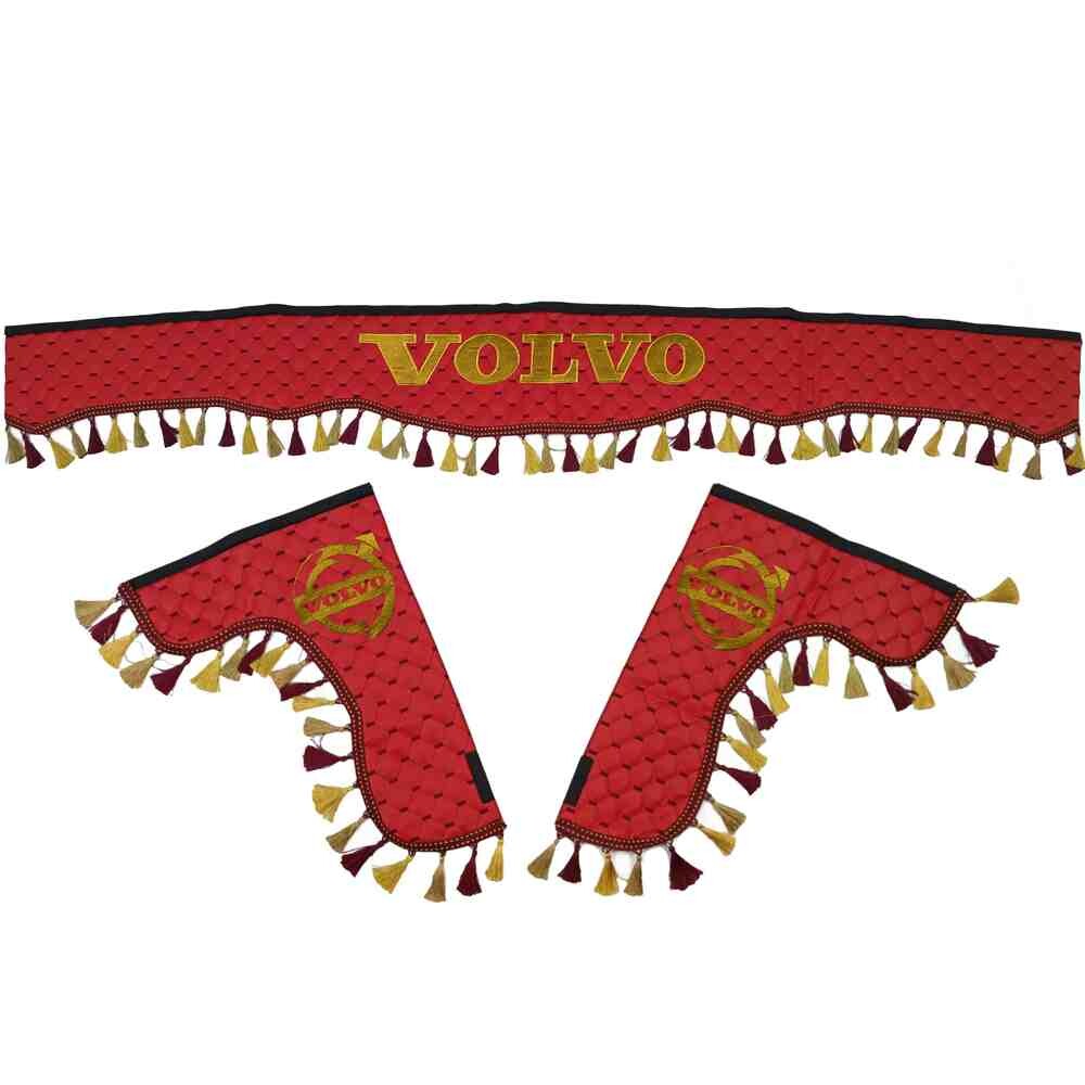 Шторка Екошкіра "Pergam" VOLVO лоб+косинки+спальник+нічні червона Шторка Екошкіра "Pergam" VOLVO лоб+косинки+спальник+нічні червона