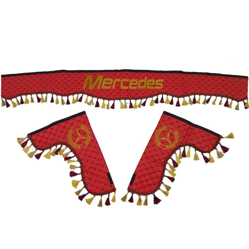 Шторка Экокожа "Pergam" MERCEDES лоб+косынки+спальник+ночные красная Шторка Экокожа "Pergam" MERCEDES лоб+косынки+спальник+ночные красная