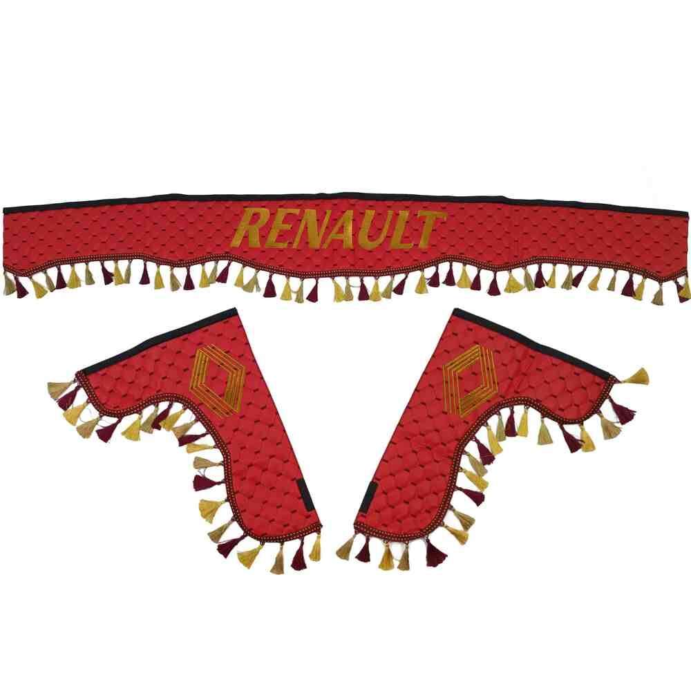 Шторка Экокожа "Pergam" RENAULT лоб+косынки+спальник+ночные красная