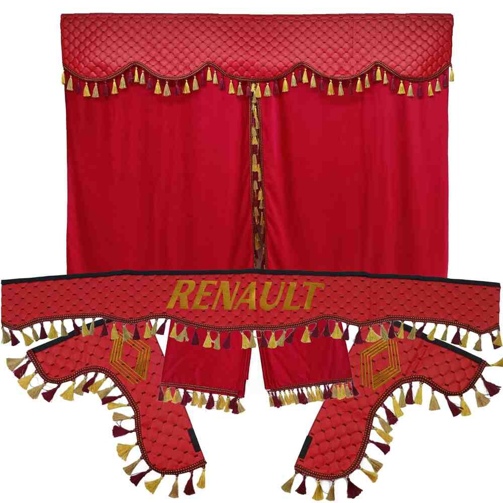 Шторка Экокожа "Pergam" RENAULT лоб+косынки+спальник+ночные красная