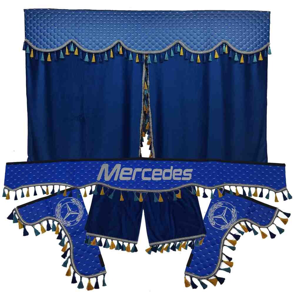 Шторка Екошкіра "Pergam" MERCEDES лоб+косинки+спальник+нічні синя Шторка Екошкіра "Pergam" MERCEDES лоб+косинки+спальник+нічні синя