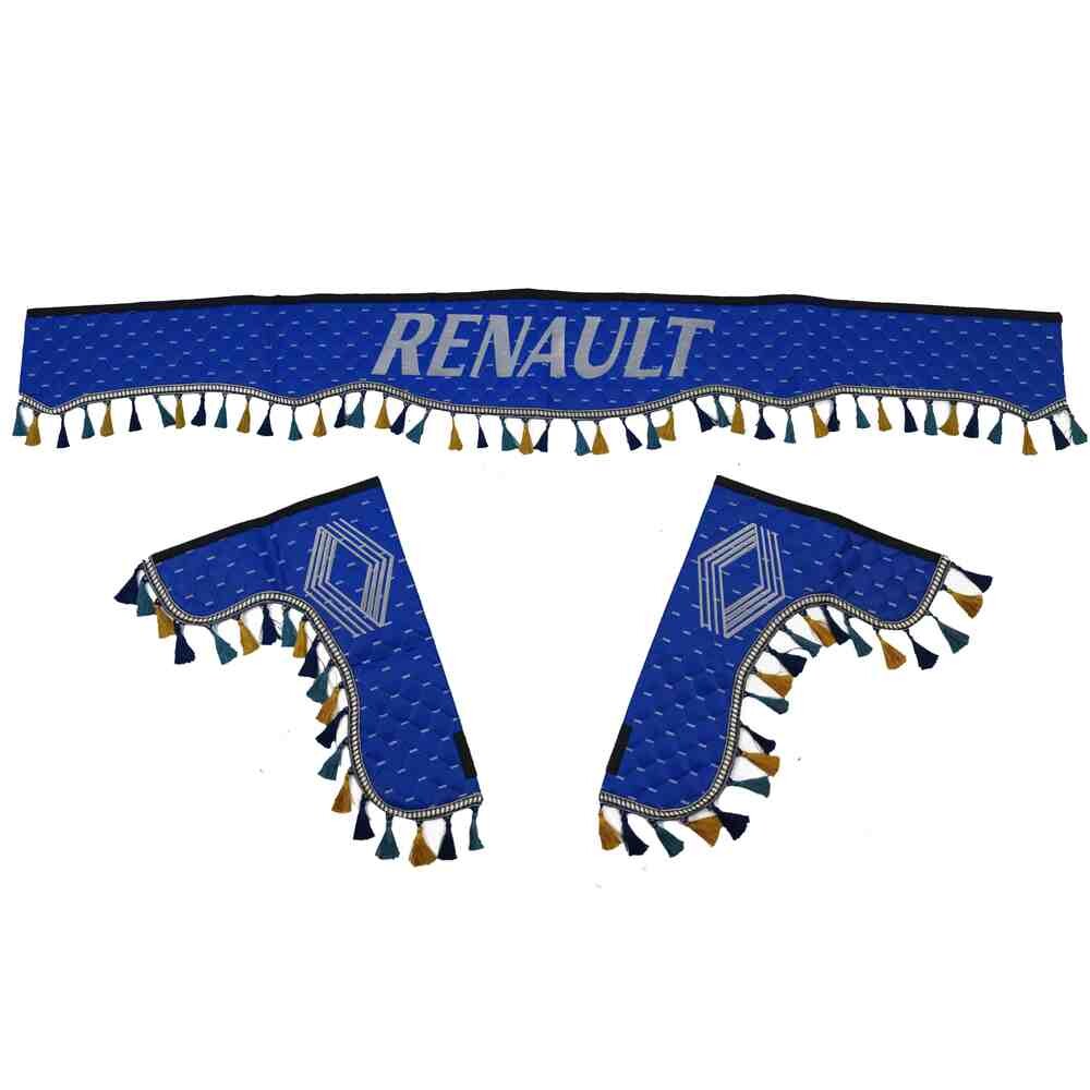 Шторка Экокожа "Pergam" RENAULT лоб+косынки+спальник+ночные синяя Шторка Экокожа "Pergam" RENAULT лоб+косынки+спальник+ночные синяя