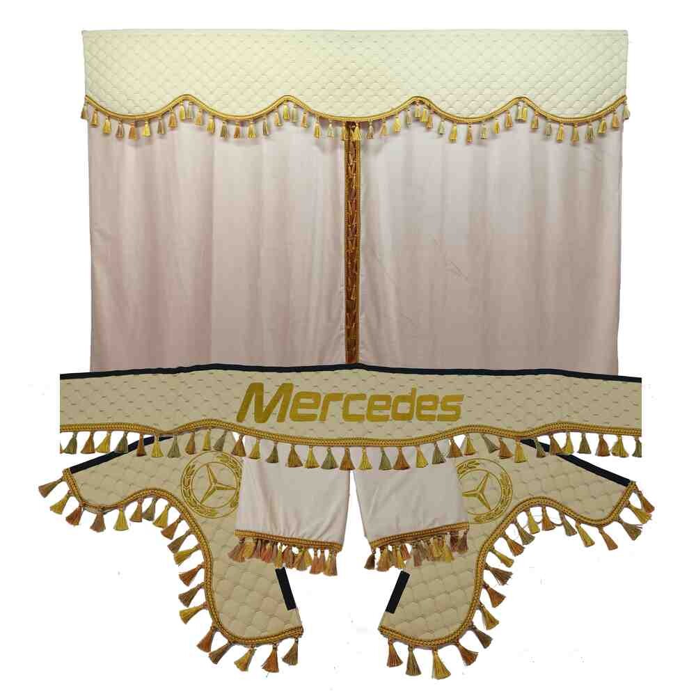 Шторка Экокожа "Pergam" MERCEDES лоб+косынки+спальник+ночные бежевая Шторка Экокожа "Pergam" MERCEDES лоб+косынки+спальник+ночные бежевая