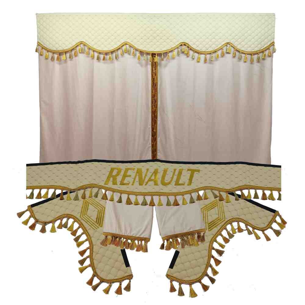 Шторка Экокожа "Pergam" RENAULT лоб+косынки+спальник+ночные бежевая Шторка Экокожа "Pergam" RENAULT лоб+косынки+спальник+ночные бежевая