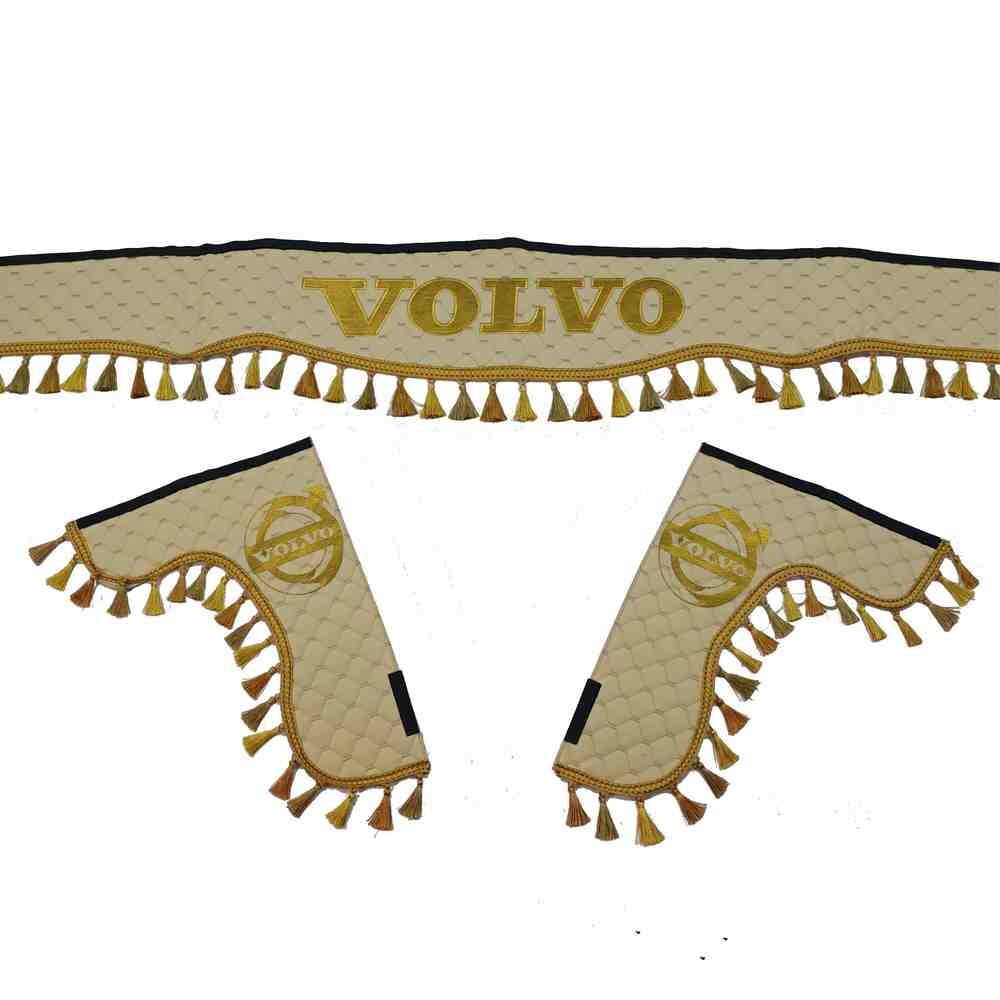 Шторка Экокожа "Pergam" VOLVO лоб+косынки+спальник+ночные бежевая Шторка Экокожа "Pergam" VOLVO лоб+косынки+спальник+ночные бежевая