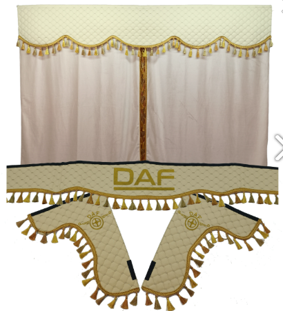 Шторка Екошкіра "Pergam" DAF лоб+косинки+спальник бежева Шторка Екошкіра "Pergam" DAF лоб+косинки+спальник бежева