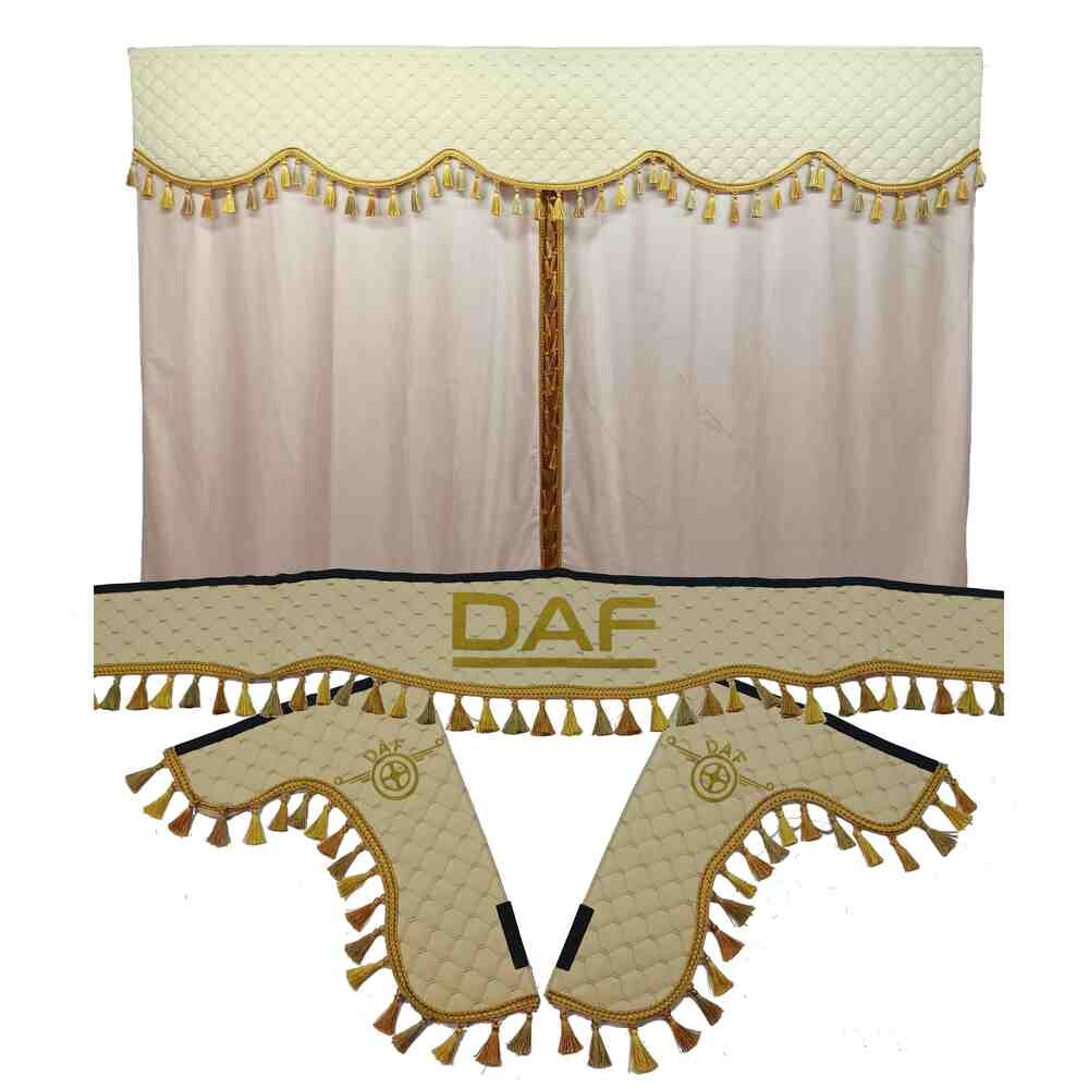 Шторка Екошкіра "Pergam" DAF лоб+косинки+спальник бежева Шторка Екошкіра "Pergam" DAF лоб+косинки+спальник бежева